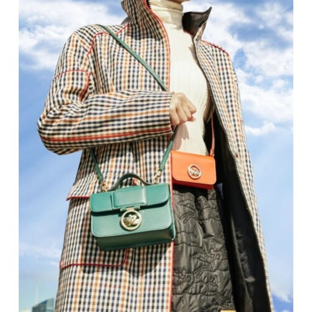 Longchamp Small Box Trot Crossbody Green Boxtrot Leather Handbag New $595 - Picture 4 of 14